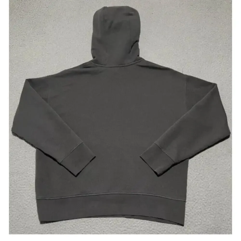 Banana Republic Men’s M Gray Logo Pullover Hooded Sweatshirt Organic Cotton